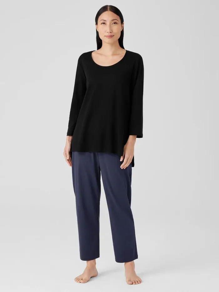 Shop Eileen Fisher Extended Sizing 1X3X Organic Cotton Interlock UNeck Sleep Top Black