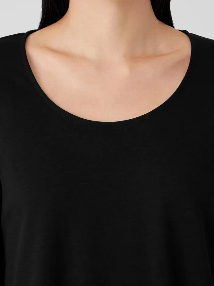 Shop Eileen Fisher Extended Sizing 1X3X Organic Cotton Interlock UNeck Sleep Top Black