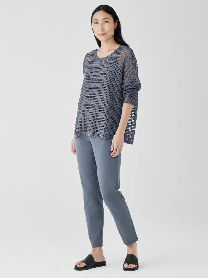 Shop Eileen Fisher Extended Sizing 1X3X Organic Linen Dlav Round Neck Top Steel