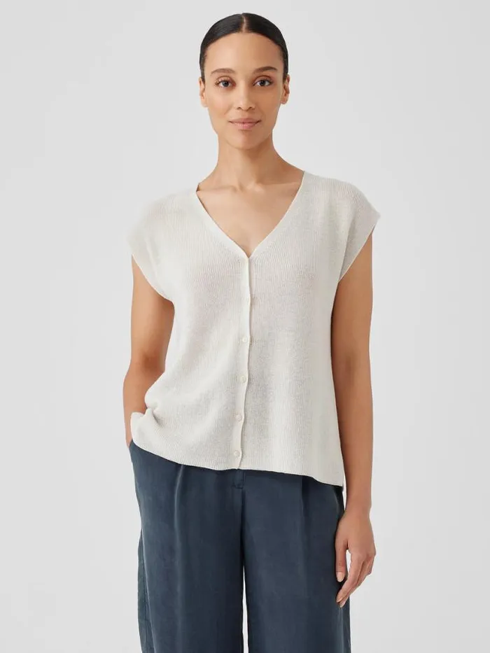 Shop Eileen Fisher Extended Sizing 1X3X Peruvian Organic Cotton Crepe Vest Bone