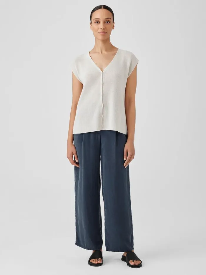 Shop Eileen Fisher Extended Sizing 1X3X Peruvian Organic Cotton Crepe Vest Bone
