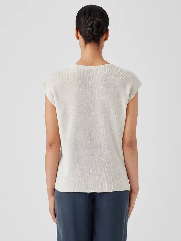 Shop Eileen Fisher Extended Sizing 1X3X Peruvian Organic Cotton Crepe Vest Bone