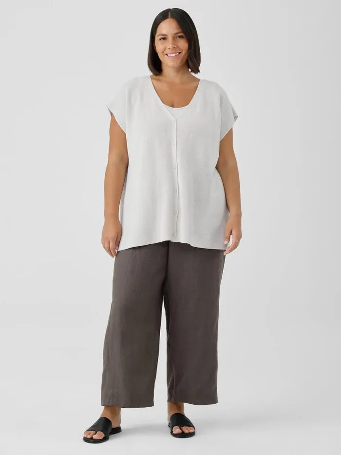 Shop Eileen Fisher Extended Sizing 1X3X Peruvian Organic Cotton Crepe Vest Bone