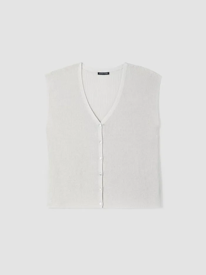 Shop Eileen Fisher Extended Sizing 1X3X Peruvian Organic Cotton Crepe Vest Bone