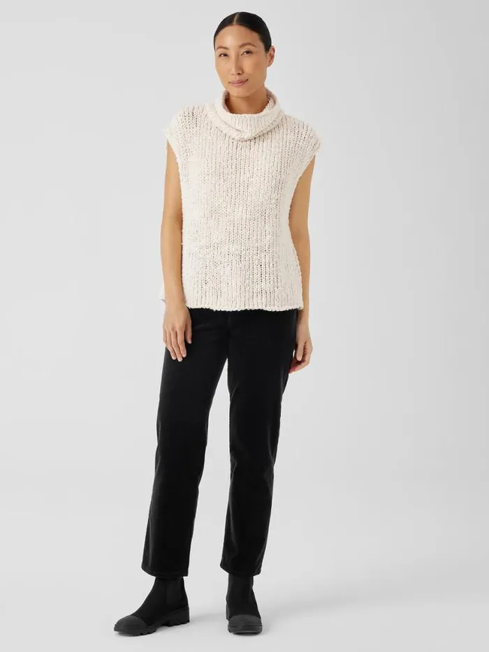 Shop Eileen Fisher Extended Sizing 1X3X Peruvian Organic Cotton Lofty Slub Turtleneck Top Ecru