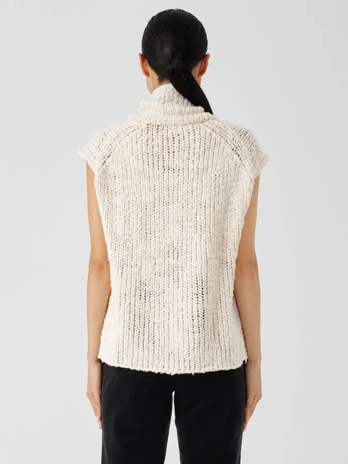 Shop Eileen Fisher Extended Sizing 1X3X Peruvian Organic Cotton Lofty Slub Turtleneck Top Ecru