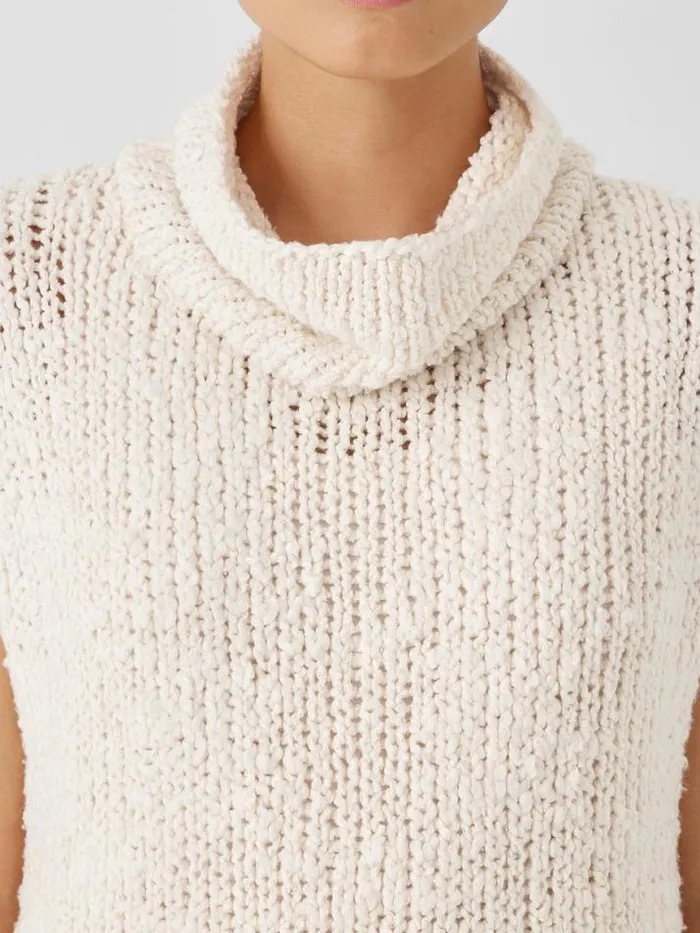 Shop Eileen Fisher Extended Sizing 1X3X Peruvian Organic Cotton Lofty Slub Turtleneck Top Ecru