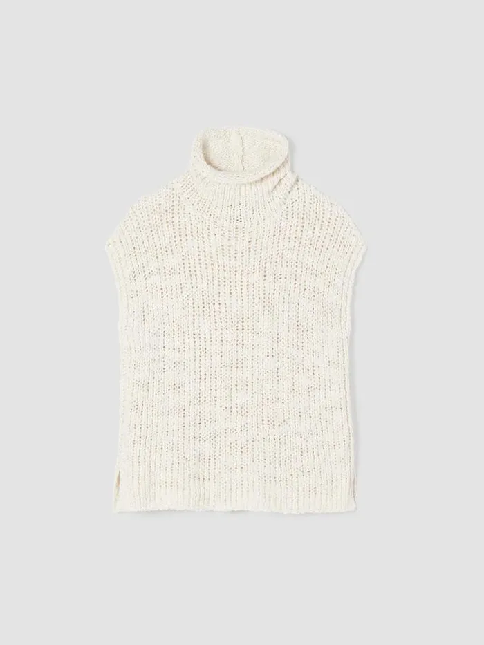Shop Eileen Fisher Extended Sizing 1X3X Peruvian Organic Cotton Lofty Slub Turtleneck Top Ecru