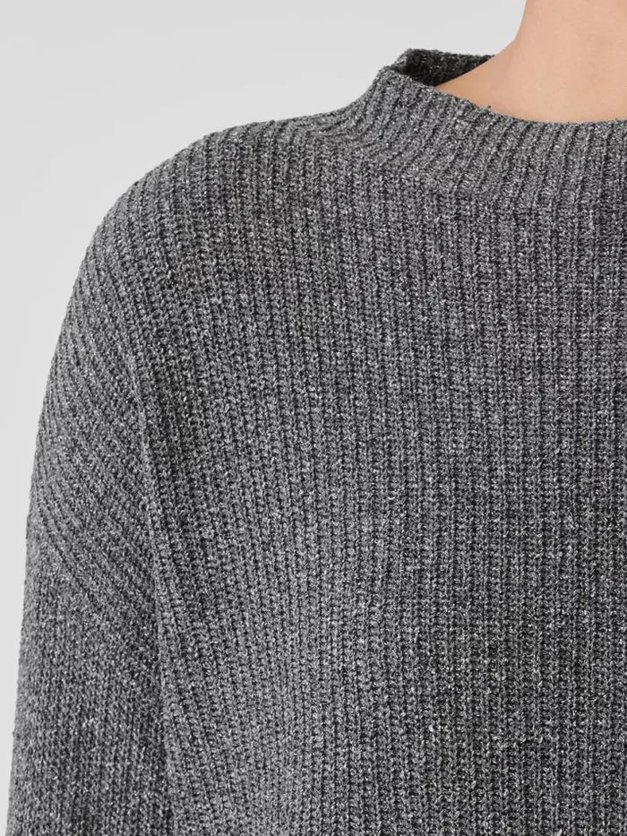 Shop Eileen Fisher Extended Sizing 1X3X Silk Noil Funnel Neck Top Moon