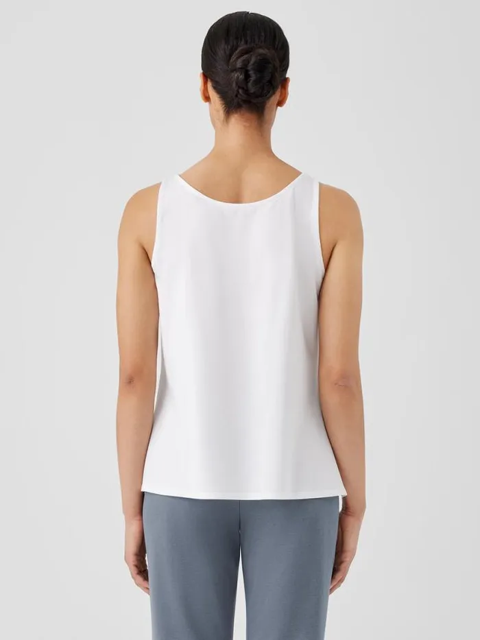 Shop Eileen Fisher Extended Sizing 1X3X Stretch Jersey Knit Scoop Neck Tank White