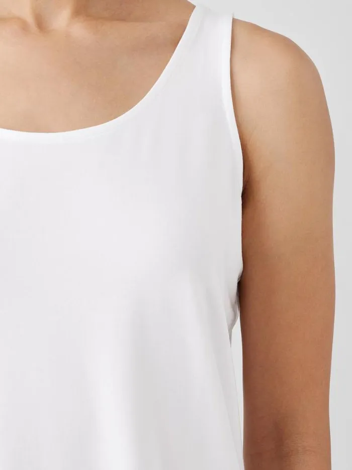 Shop Eileen Fisher Extended Sizing 1X3X Stretch Jersey Knit Scoop Neck Tank White