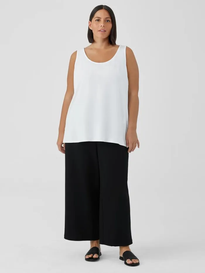 Shop Eileen Fisher Extended Sizing 1X3X Stretch Jersey Knit Scoop Neck Tank White