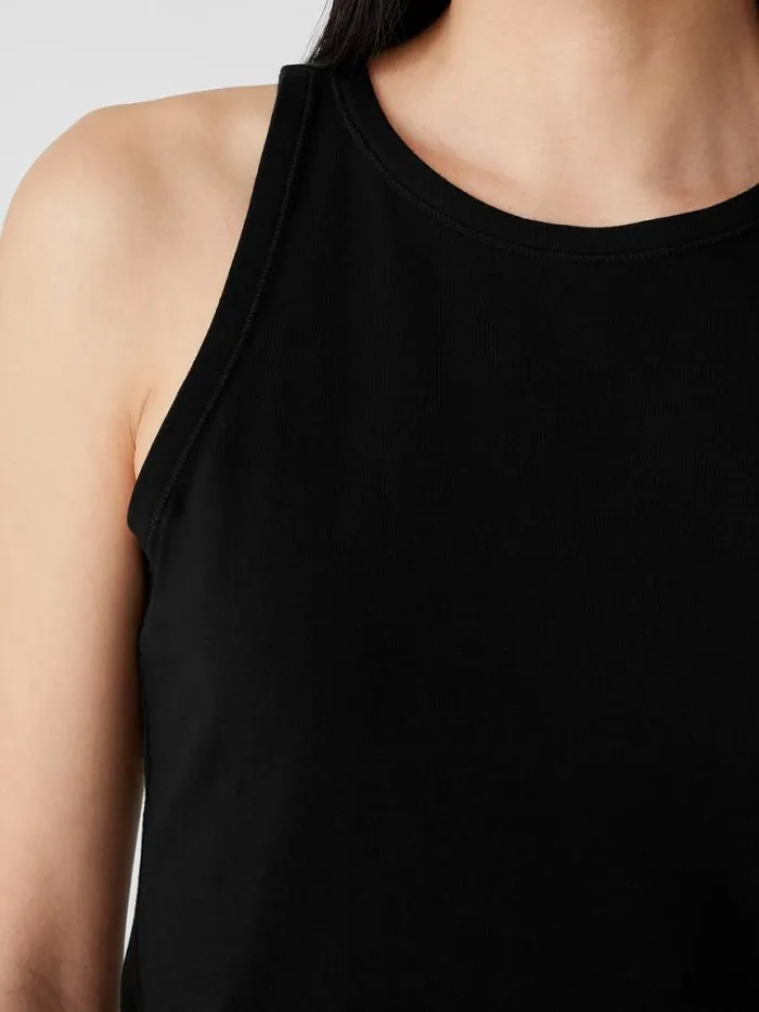 Shop Eileen Fisher Extended Sizing 1X3X Traceable Cotton Jersey Round Neck Tank Black