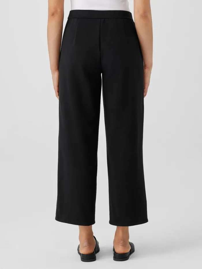 Shop Eileen Fisher Jackets Coats and Vests Cotton Blend Ponte WideLeg Pant Black