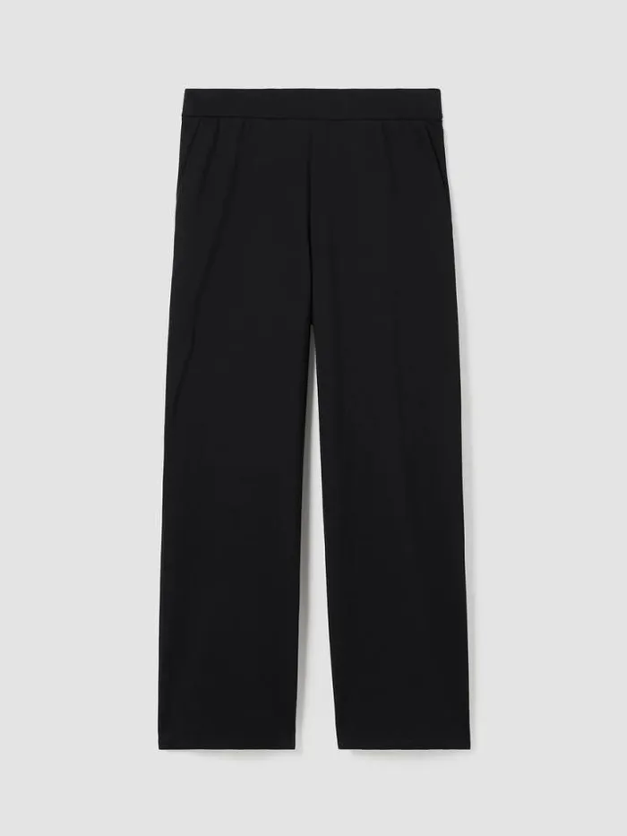Shop Eileen Fisher Jackets Coats and Vests Cotton Blend Ponte WideLeg Pant Black