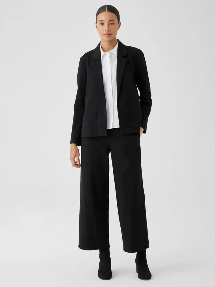 Shop Eileen Fisher Jackets Coats and Vests Cotton Ponte Blazer Black