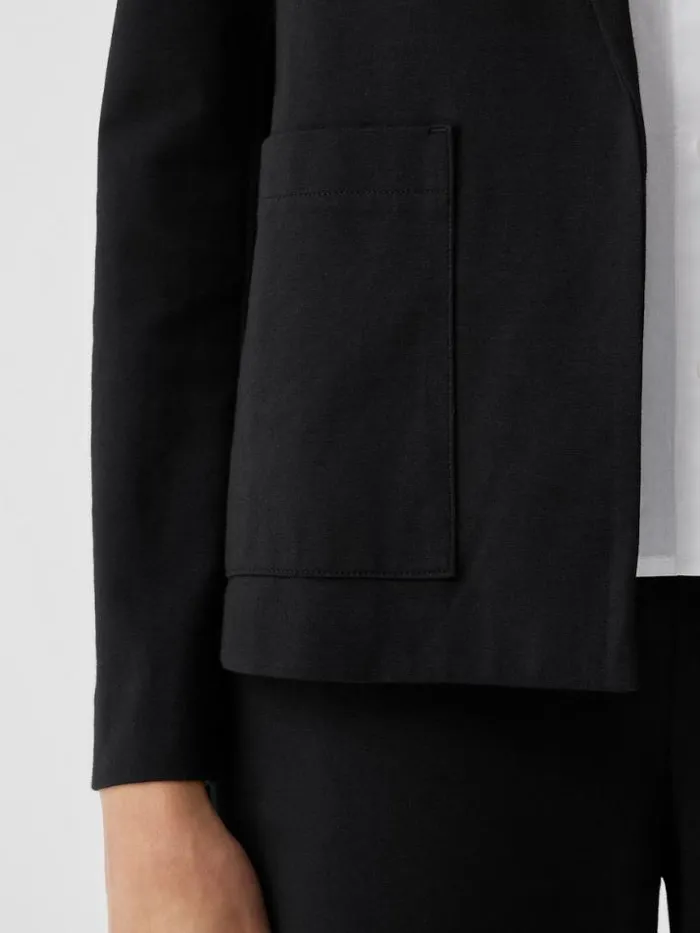 Shop Eileen Fisher Jackets Coats and Vests Cotton Ponte Blazer Black