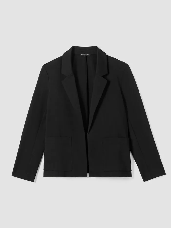 Shop Eileen Fisher Jackets Coats and Vests Cotton Ponte Blazer Black