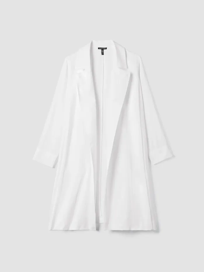 Shop Eileen Fisher Jackets Coats and Vests Silk Georgette Crepe Trench Coat Ivory