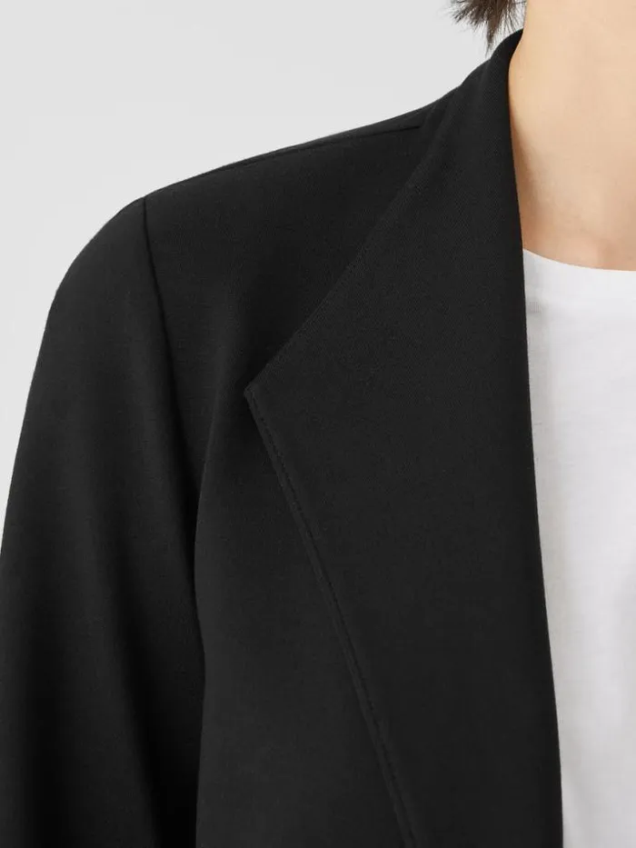 Shop Eileen Fisher Jackets Coats and Vests Washable Flex Ponte High Collar Jacket Black