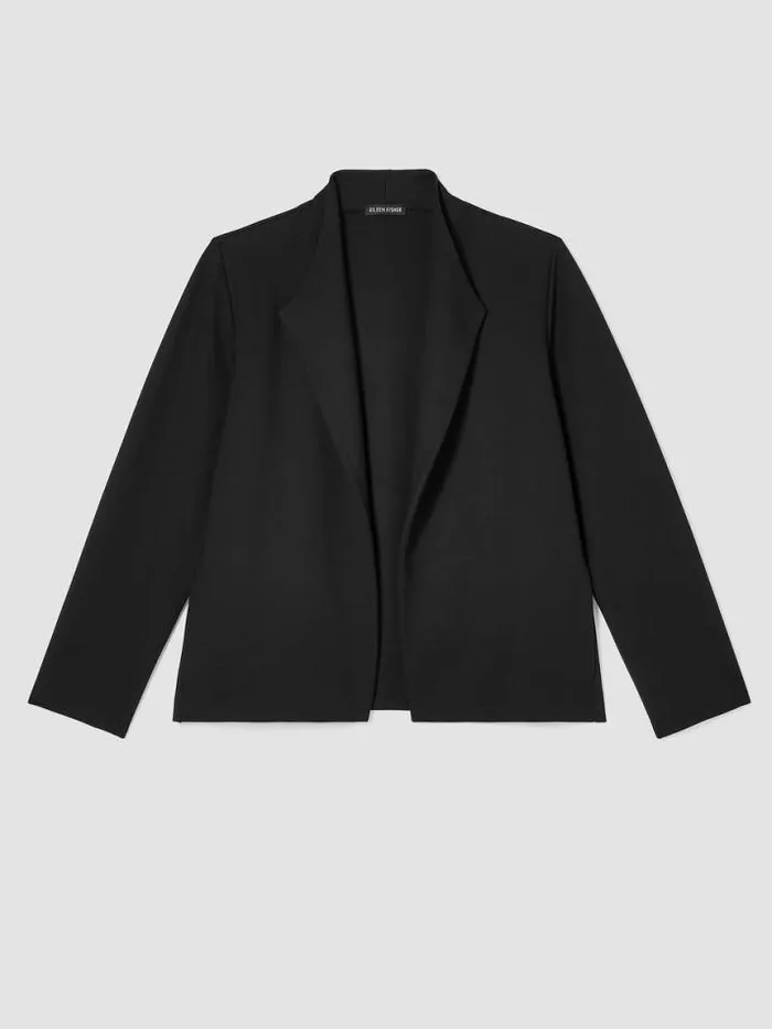 Shop Eileen Fisher Jackets Coats and Vests Washable Flex Ponte High Collar Jacket Black