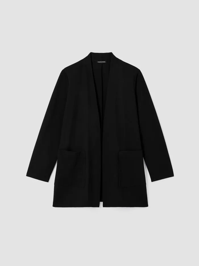 Shop Eileen Fisher Jackets Coats and Vests Washable Flex Ponte High Collar Jacket Black
