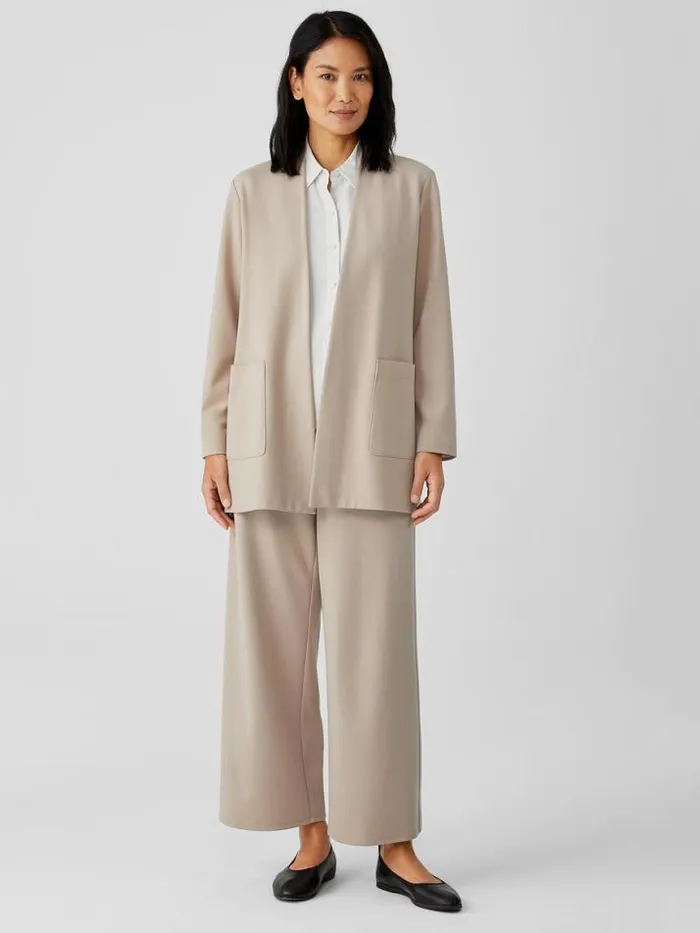 Shop Eileen Fisher Jackets Coats and Vests Washable Flex Ponte High Collar Jacket Wheat