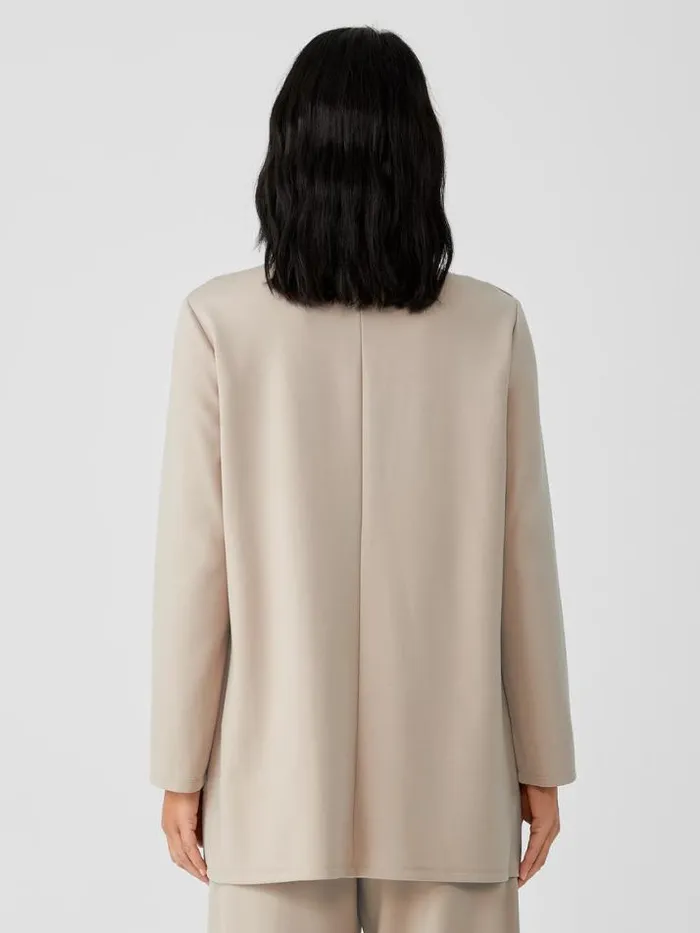 Shop Eileen Fisher Jackets Coats and Vests Washable Flex Ponte High Collar Jacket Wheat