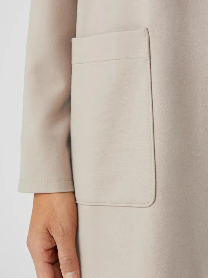 Shop Eileen Fisher Jackets Coats and Vests Washable Flex Ponte High Collar Jacket Wheat