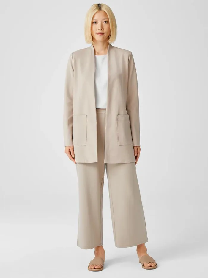 Shop Eileen Fisher Jackets Coats and Vests Washable Flex Ponte High Collar Jacket Wheat