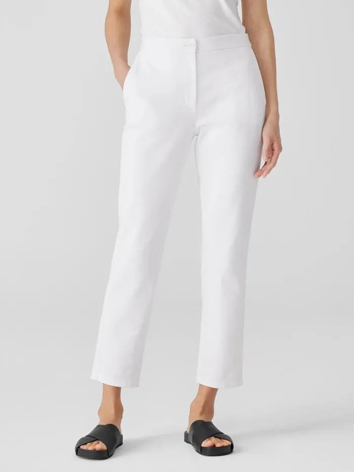 Shop Eileen Fisher Pants Shorts and Jumpsuits Cotton Blend Ponte HighWaisted Slim Pant Black