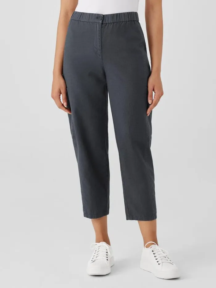 Shop Eileen Fisher Pants Shorts and Jumpsuits Cotton Hemp Stretch Lantern Pant Black