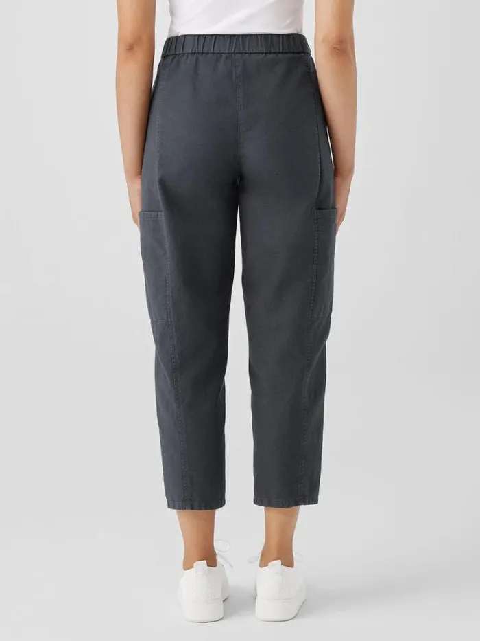 Shop Eileen Fisher Pants Shorts and Jumpsuits Cotton Hemp Stretch Lantern Pant Black