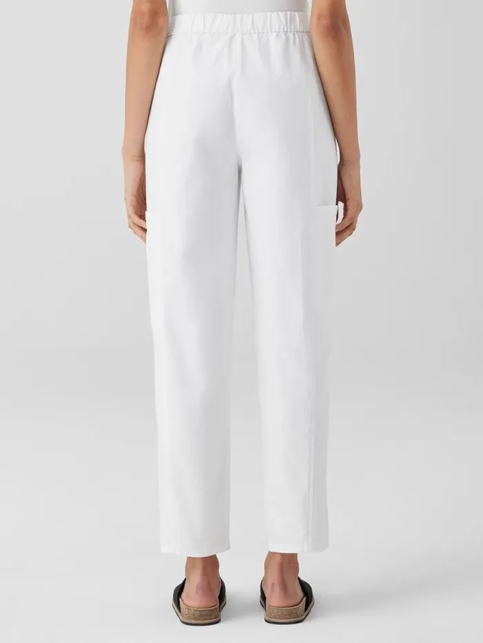 Shop Eileen Fisher Pants Shorts and Jumpsuits Cotton Hemp Stretch Lantern Pant White