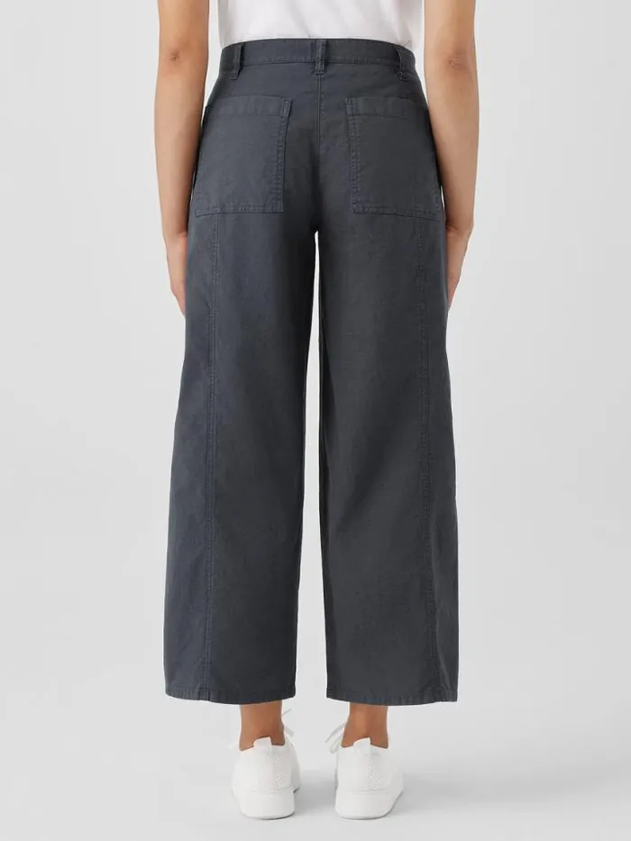 Shop Eileen Fisher Pants Shorts and Jumpsuits Cotton Hemp Stretch WideLeg Pant Black