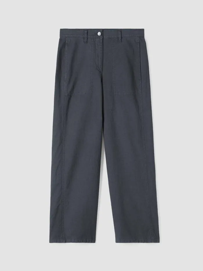 Shop Eileen Fisher Pants Shorts and Jumpsuits Cotton Hemp Stretch WideLeg Pant Black