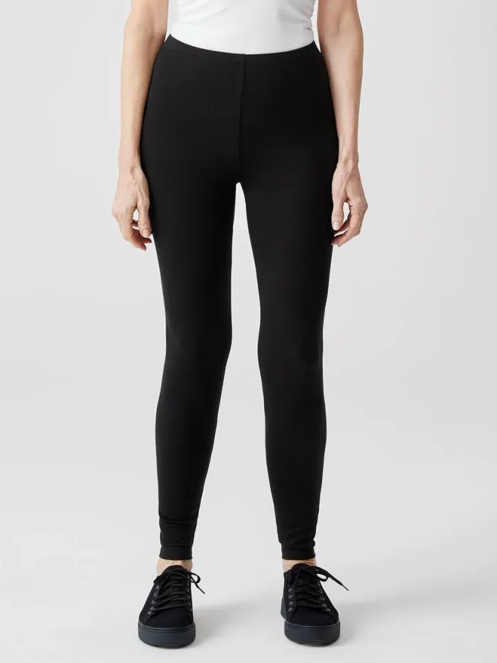 Shop Eileen Fisher Pants Shorts and Jumpsuits Cozy Brushed Terry Hug Leggings Black
