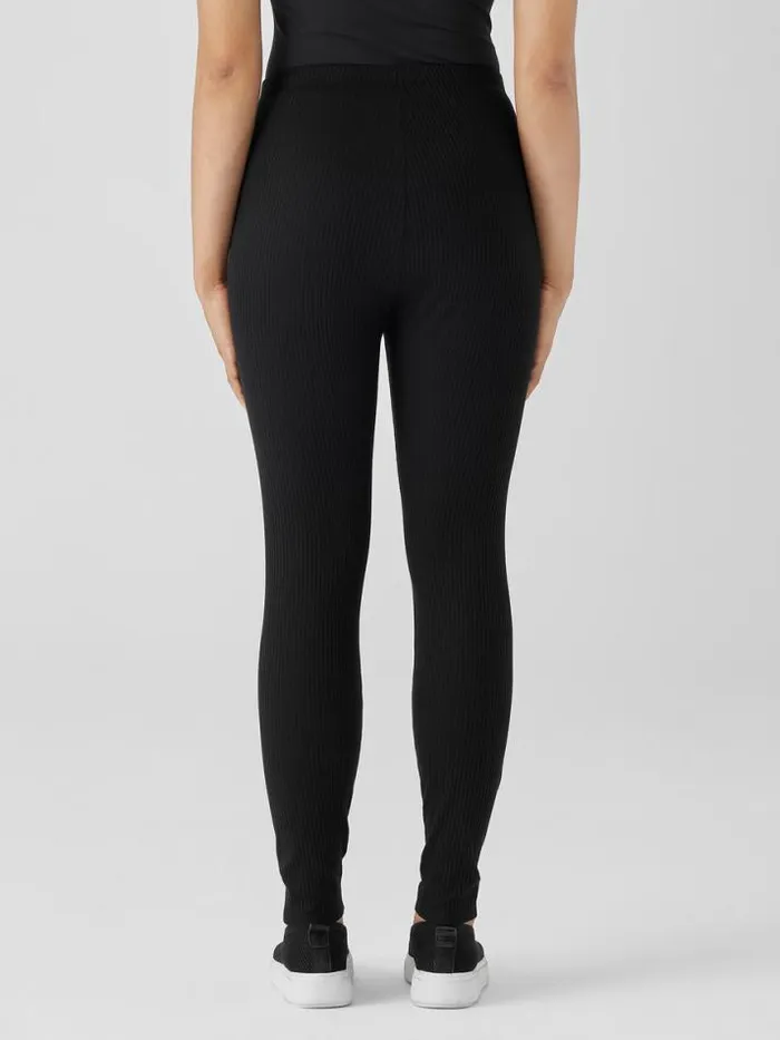 Shop Eileen Fisher Pants Shorts and Jumpsuits Cozy Stretch Rib Leggings Black