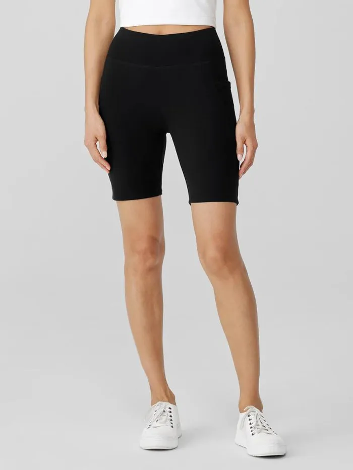 Shop Eileen Fisher Pants Shorts and Jumpsuits Pima Cotton Stretch Jersey Shorts Black