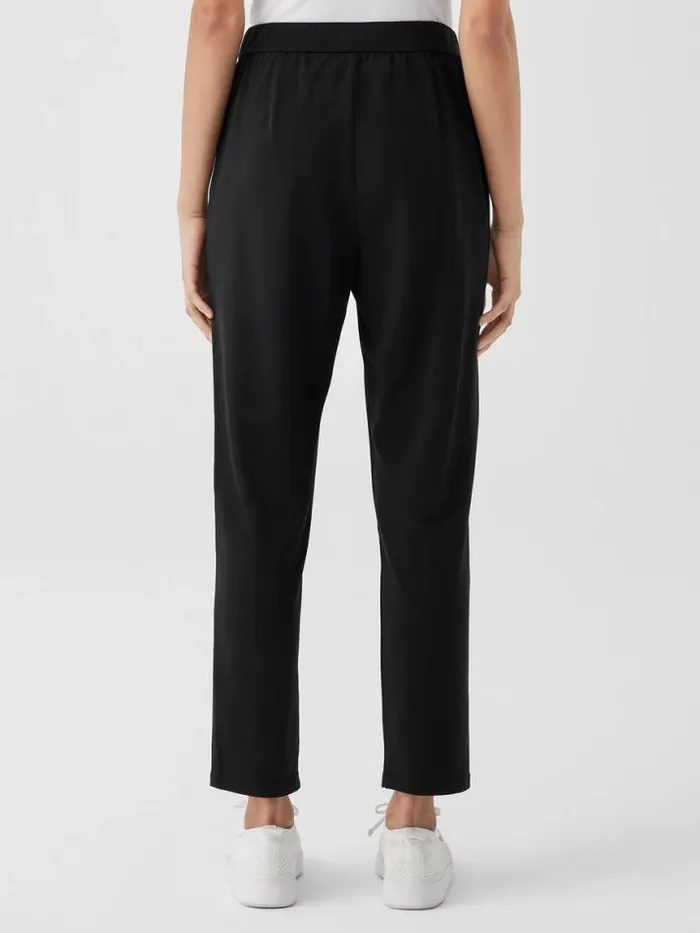 Shop Eileen Fisher Pants Shorts and Jumpsuits Pima Cotton Stretch Jersey Tapered Pant Black