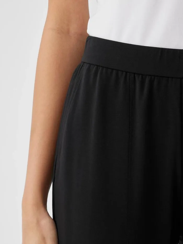 Shop Eileen Fisher Pants Shorts and Jumpsuits Pima Cotton Stretch Jersey Tapered Pant Black