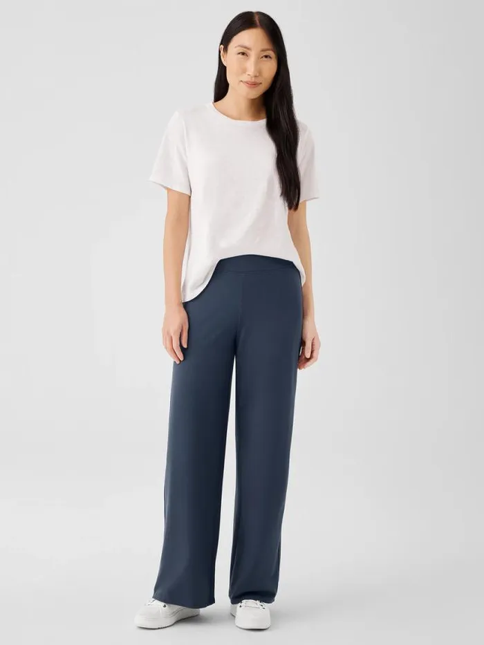 Shop Eileen Fisher Pants Shorts and Jumpsuits Pima Cotton Stretch Jersey WideLeg Pant Ocean