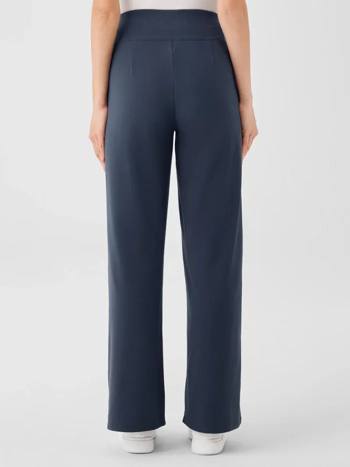 Shop Eileen Fisher Pants Shorts and Jumpsuits Pima Cotton Stretch Jersey WideLeg Pant Ocean