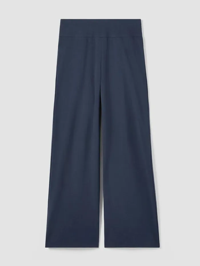 Shop Eileen Fisher Pants Shorts and Jumpsuits Pima Cotton Stretch Jersey WideLeg Pant Ocean