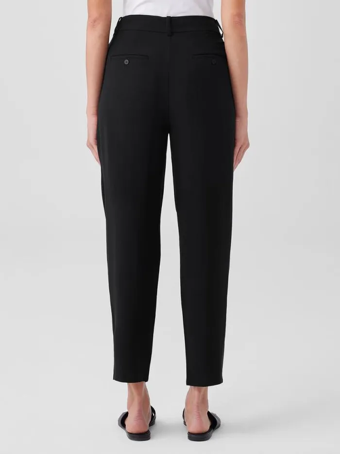 Shop Eileen Fisher Pants Shorts and Jumpsuits Silk Georgette Crepe Carrot Pant Black