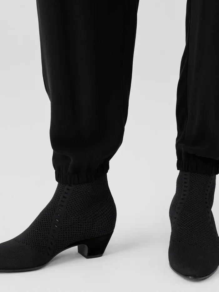 Shop Eileen Fisher Pants Shorts and Jumpsuits Silk Georgette Crepe Jogger Pant Black