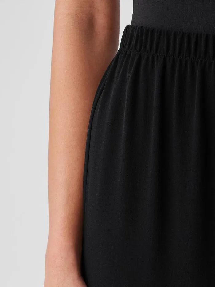 Shop Eileen Fisher Pants Shorts and Jumpsuits Silk Georgette Crepe Straight Pant Black