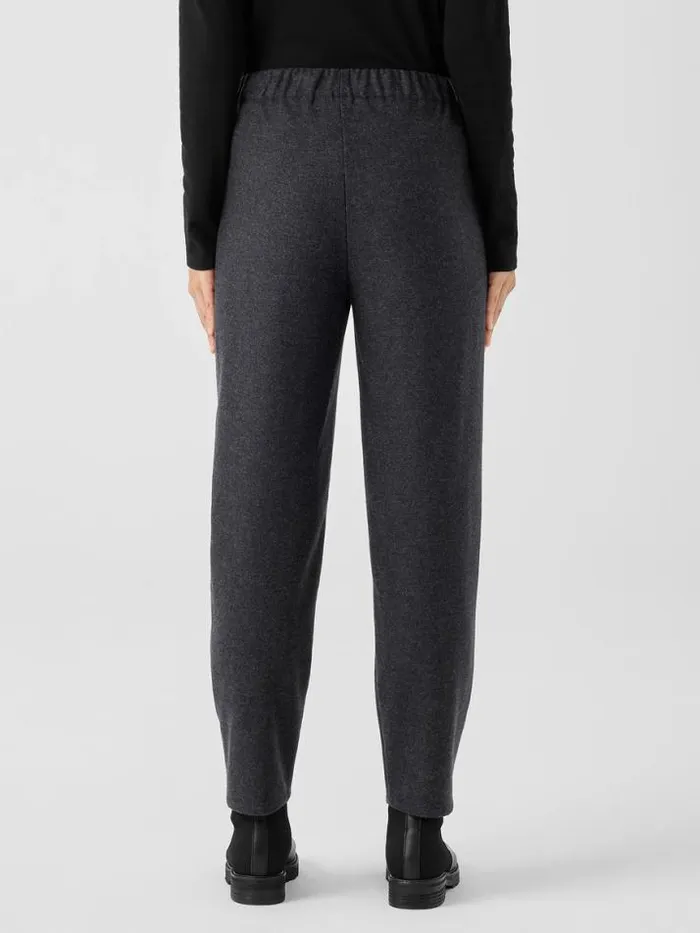 Shop Eileen Fisher Pants Shorts and Jumpsuits Soft Wool Flannel Tapered Pant Charcoal
