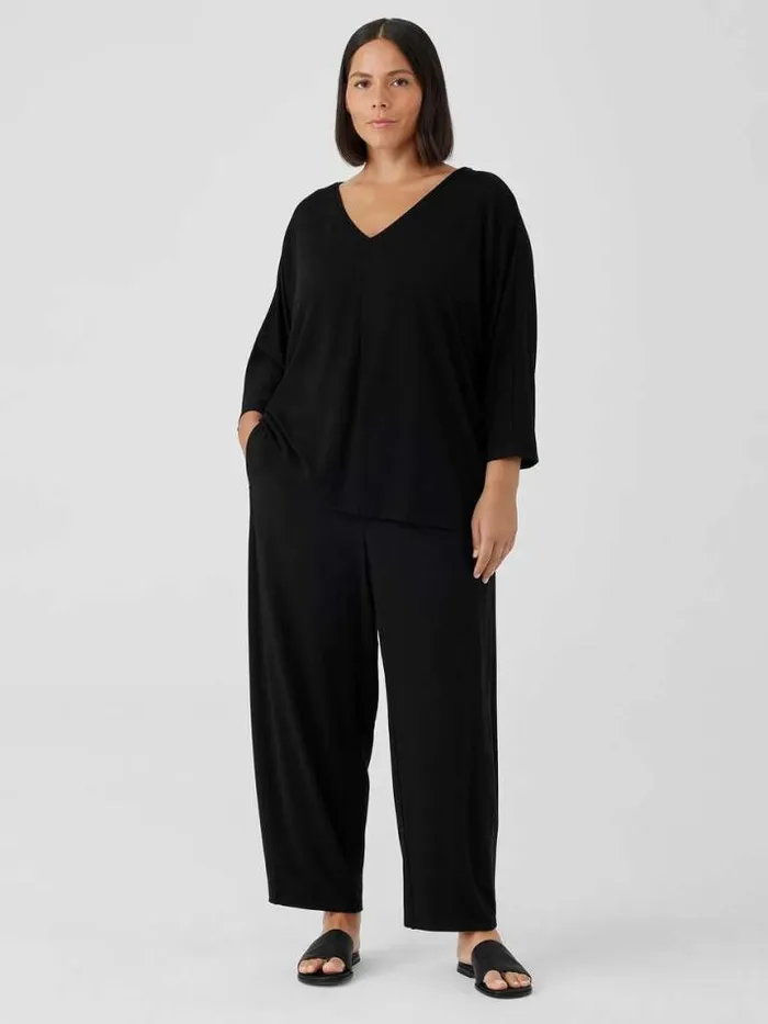 Shop Eileen Fisher Pants Shorts and Jumpsuits Stretch Jersey Knit Lantern Pant Black