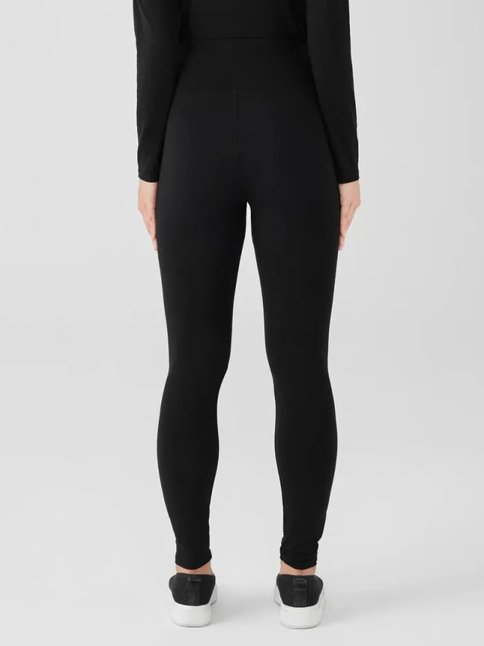 Shop Eileen Fisher Pants Shorts and Jumpsuits Stretch Jersey Knit Leggings Black